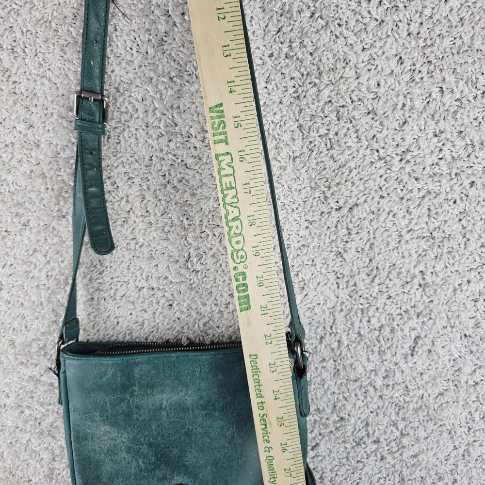 Wrangler Turquoise Fringe Crossbody Messenger Bag Floral Southwest Whipstitch - Picture 8 of 15